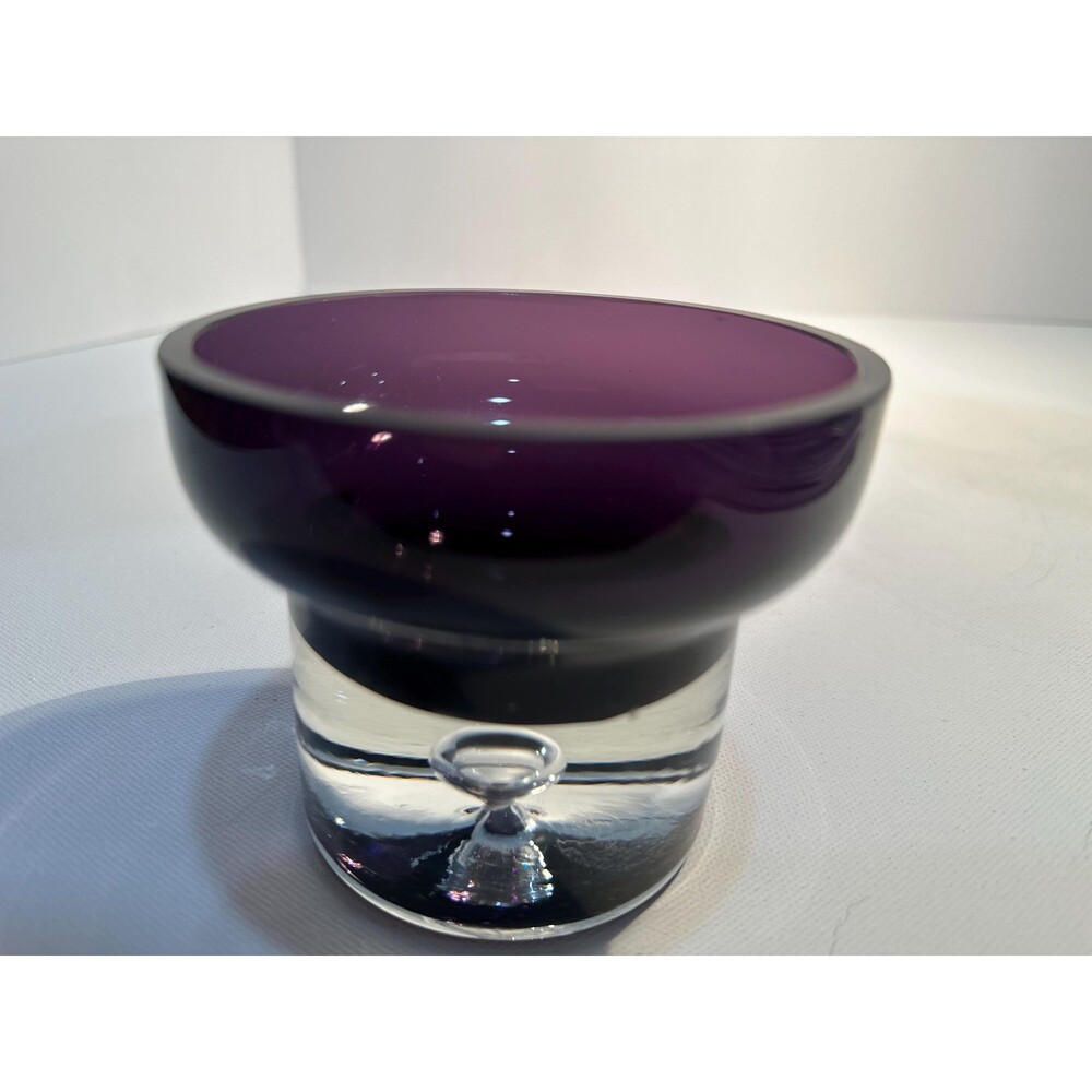 Purple Art Glass Suspended Bubble Base Votive Candle Holder Gorgeous Designs